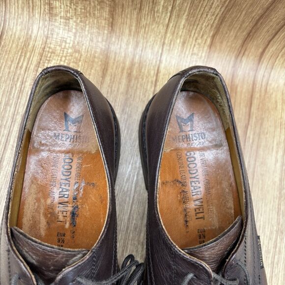 Mephisto Melchior Air Relax Derby Dress Shoes Brown Leather Cap Toe  Size 10 - Picture 6 of 10